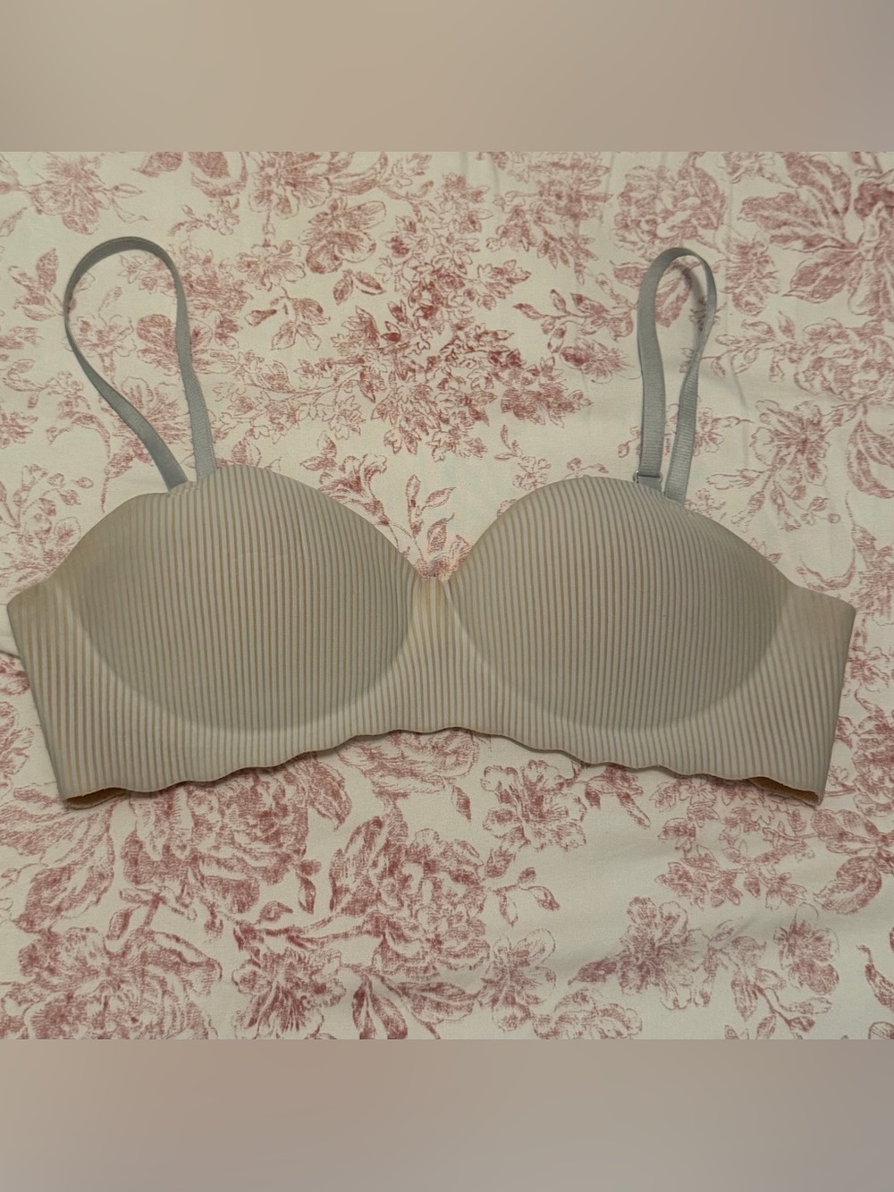 Seamless Light blue ribbed lightweight Bra xs